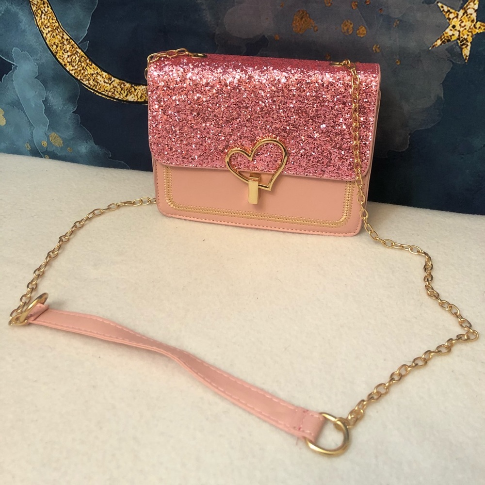 Beautiful Rose pink sequence purse